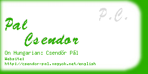 pal csendor business card